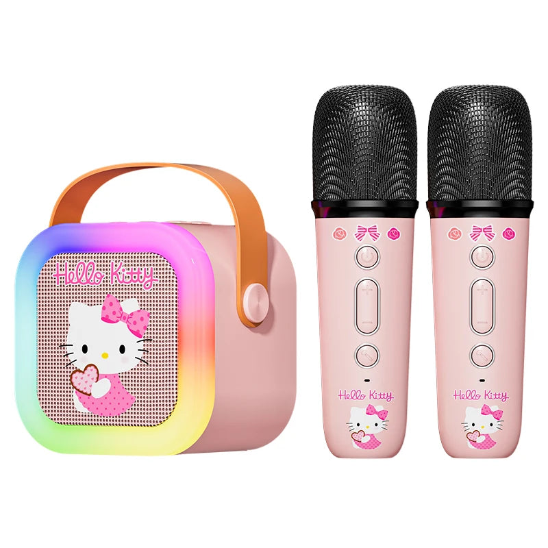 Sanrio Bluetooth Speakers ML07 Karaoke Machine Portable Speakers Bluetooth with Mic LED Light Machine Home Family Singing Gift