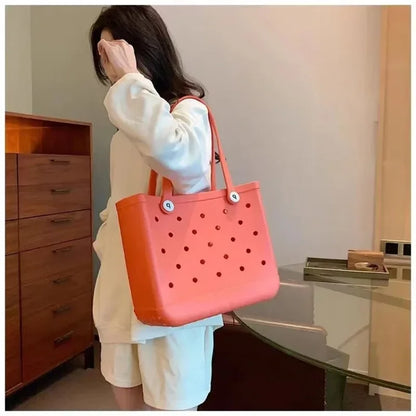 EVA Beach Jelly Bag Rubber Waterproof Shoulder Handbag Large Capacity Portable Travel Handbag Summer Pool Fashion Women Tote Bag