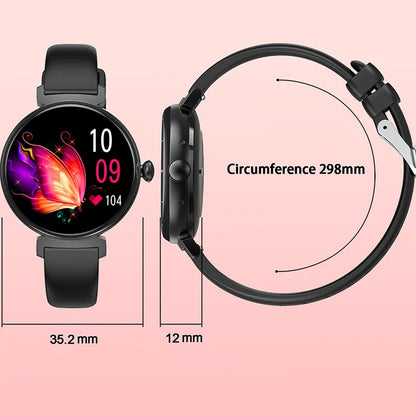 Bluetooth Call Smart Watch Screen Always Display 1.04 inch AMOLED Screen Fashion Ladies Smartwatch Metal Body Small Screen Watch