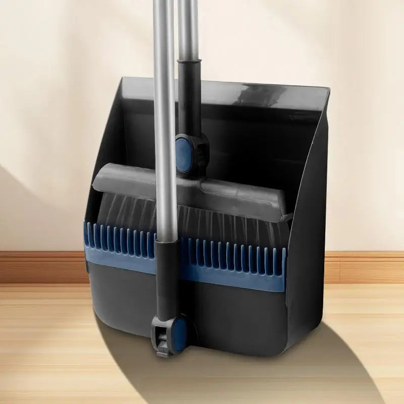 2-in-1 Rotatable Foldable Broom Dustpan Cleaning Set With Thick Bristles For Household Pet Hair Removal Sweeping Set