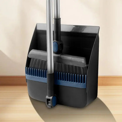 2-in-1 Rotatable Foldable Broom Dustpan Cleaning Set With Thick Bristles For Household Pet Hair Removal Sweeping Set