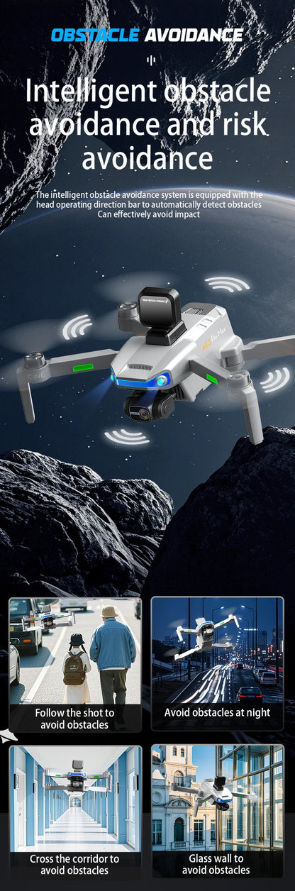 Drone professionnel AE3 Pro Max avec écran 360 ° Évitement d'obstacles sans brosse 8K double caméra 3 axes cardan quadrirotor FP