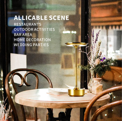 USB Charging Table Lamp Aluminum Restaurant Bar Desk Lamp Dimming Atmosphere USB Charging Touch Switch Decoration