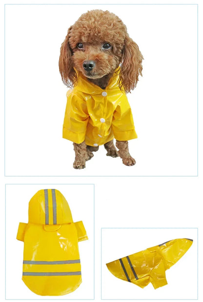 Small Dog Raincoat Reflective Waterproof Windproof Pet Dog Coat Puppy Cats Raincoat Chihuahua Bulldog Pets Cape Poncho Clothes