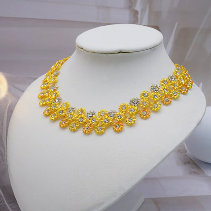 2023 Fine Jewelry Sets For Women Dubai Bridal Wedding Gifts Necklace Bracelet Earrings Ring Jewellery Set African Bead jewelry