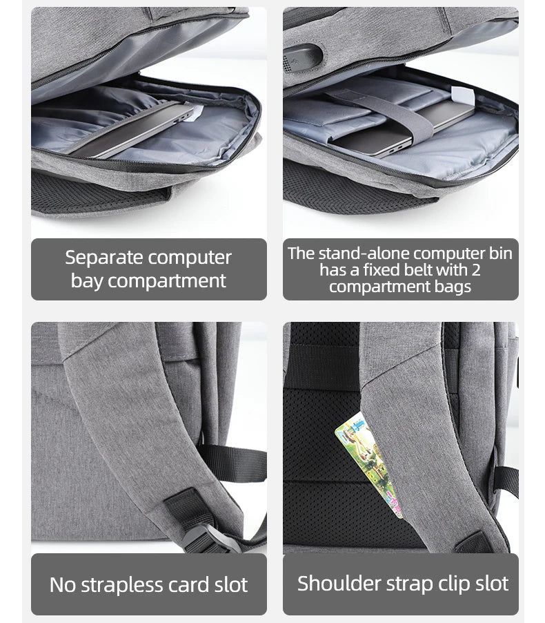 40L Laptop Backpack Durable 17 Inch for Men Women with USB Charger Port & Luggage Sleeve Sturdy College Rucksack Bag For Macbook