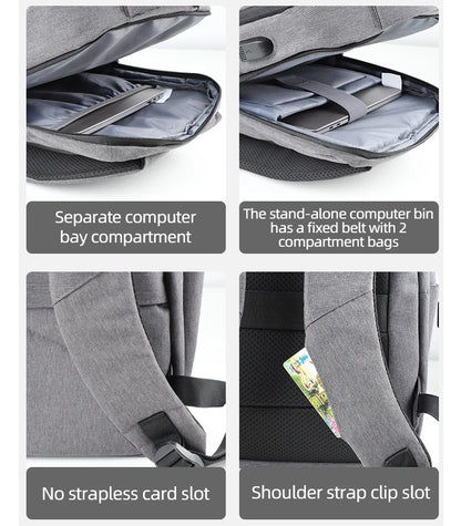40L Laptop Backpack Durable 17 Inch for Men Women with USB Charger Port & Luggage Sleeve Sturdy College Rucksack Bag For Macbook