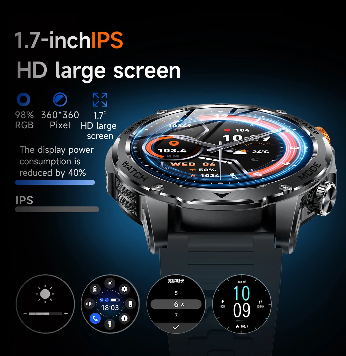 LIGE New 1000mAh Big Battery Smart Watch Men LED Flashlight BT Call IP68 Waterproof Men Watches Spots Smartwatch For Android ios