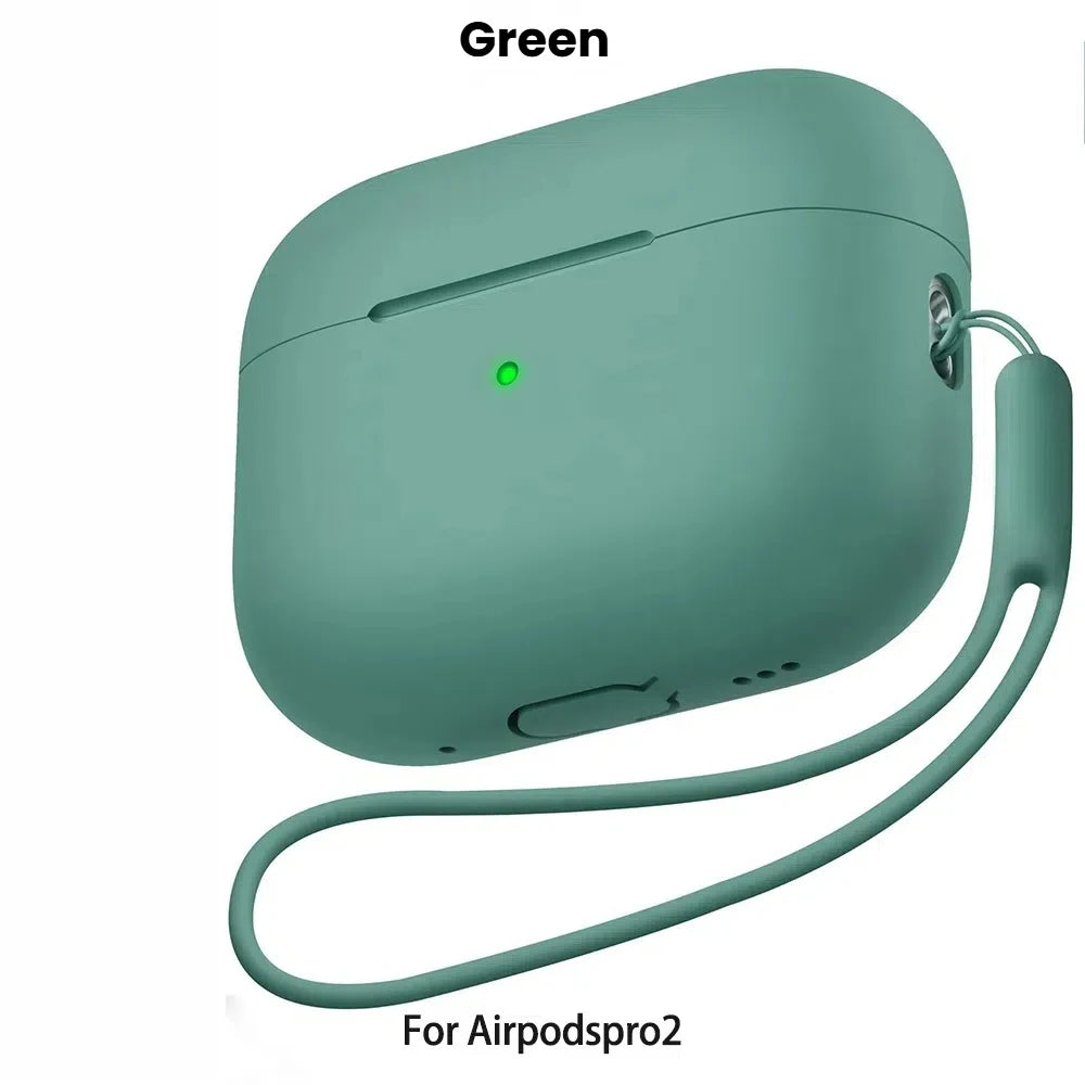For AirPods Pro 2 Case Liquid Silicone Cover For AirPods Pro 2 2nd Pro2 2022 2023 Cases Sleeve With Cleaningr Pen Lanyard Funda