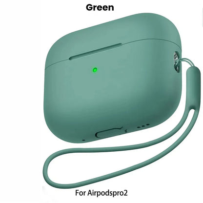 For AirPods Pro 2 Case Liquid Silicone Cover For AirPods Pro 2 2nd Pro2 2022 2023 Cases Sleeve With Cleaningr Pen Lanyard Funda