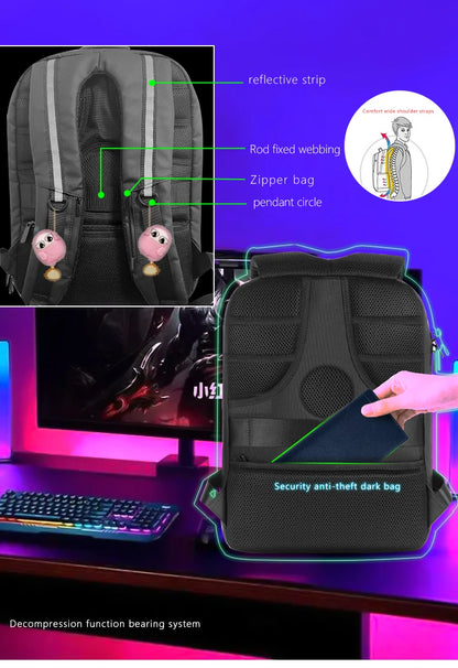 Fashion Custom APP Programmable Smart Led GIF Picture Advertising Backpack