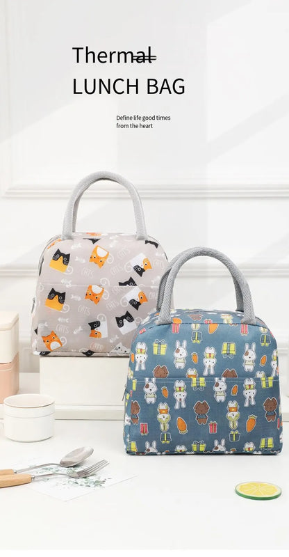 Cartoon Lunch Bag Portable Insulated Thermal Heat Children's Bento Bag Picnic Tote Kid School Lunch Box Bags Cooler Ice Pack New