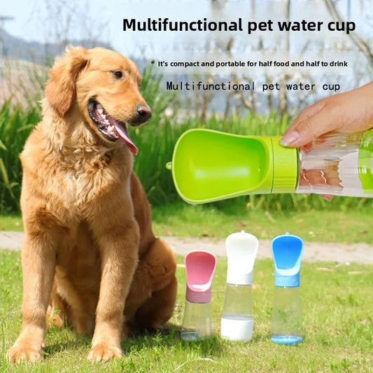 Pet water bottle, dog kettle, outdoor water supply, portable water and food bottle, outdoor water cup, water dispenser