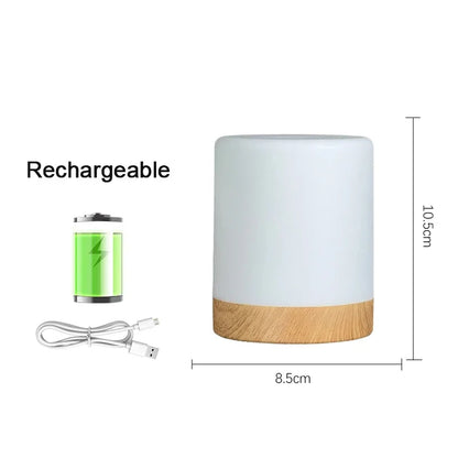 LED Night Light Touch Stepless Dimmable LED Table Lamp USB Portable Bedside Lamp for Bedroom Decor Sleeping Night Light Kid Gift