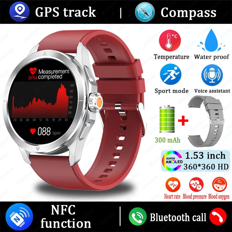 2025 New For Xiaomi S4 Ultra Smart Watch Men AMOLED Outdoor Sport NFC GPS Track Heart Rate Waterproof Bluetooth Call Smartwatch