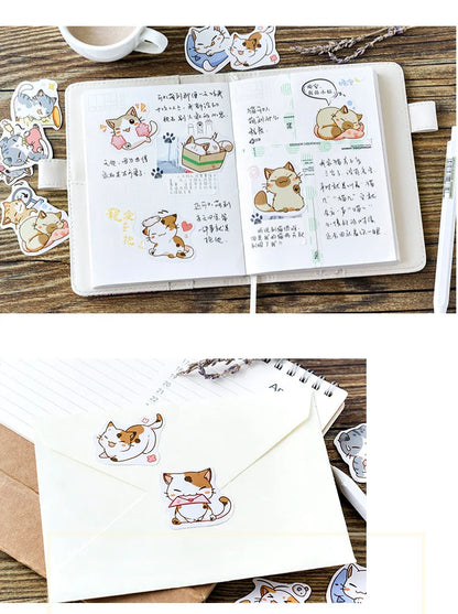 45 Pcs/Box My Naughty Cats Kawaii Mini Paper Sticker Diy Diary Album Scrapbooking Decoration School Supplies Stationery Stickers