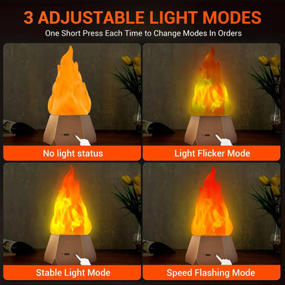 Halloween Flame Night Light with 3 Flashing Modes USB Charging Outdoor Camping Garden Landscape Decoration Lamp Christmas Light