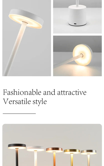 Table Lamp LED Touch Sensor Desktop Night Light Rechargeable Wireless Reading Lamp 3Colors Adjustable Creative Ambient Light