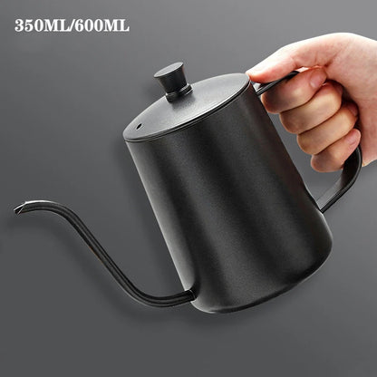 350ml 600ml Drip Kettle Coffee Tea Pot Non-stick Coating Food Grade Stainless Steel Gooseneck Drip Kettle Swan Neck Thin Mouth