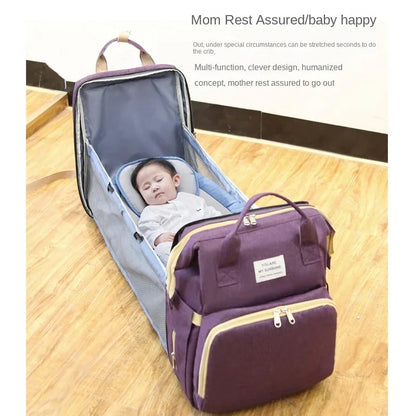 Multifunctional Mommy Bag Large Capacity Foldable Stroller Diaper Organizer Travel Shoulder Bags for Mother and Baby