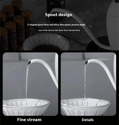 800ml Hand Brew Coffee Pot Intelligent Constant Temperature Electric Kettle Gooseneck Fine-mouth Stainless Steel Teapot Kettles