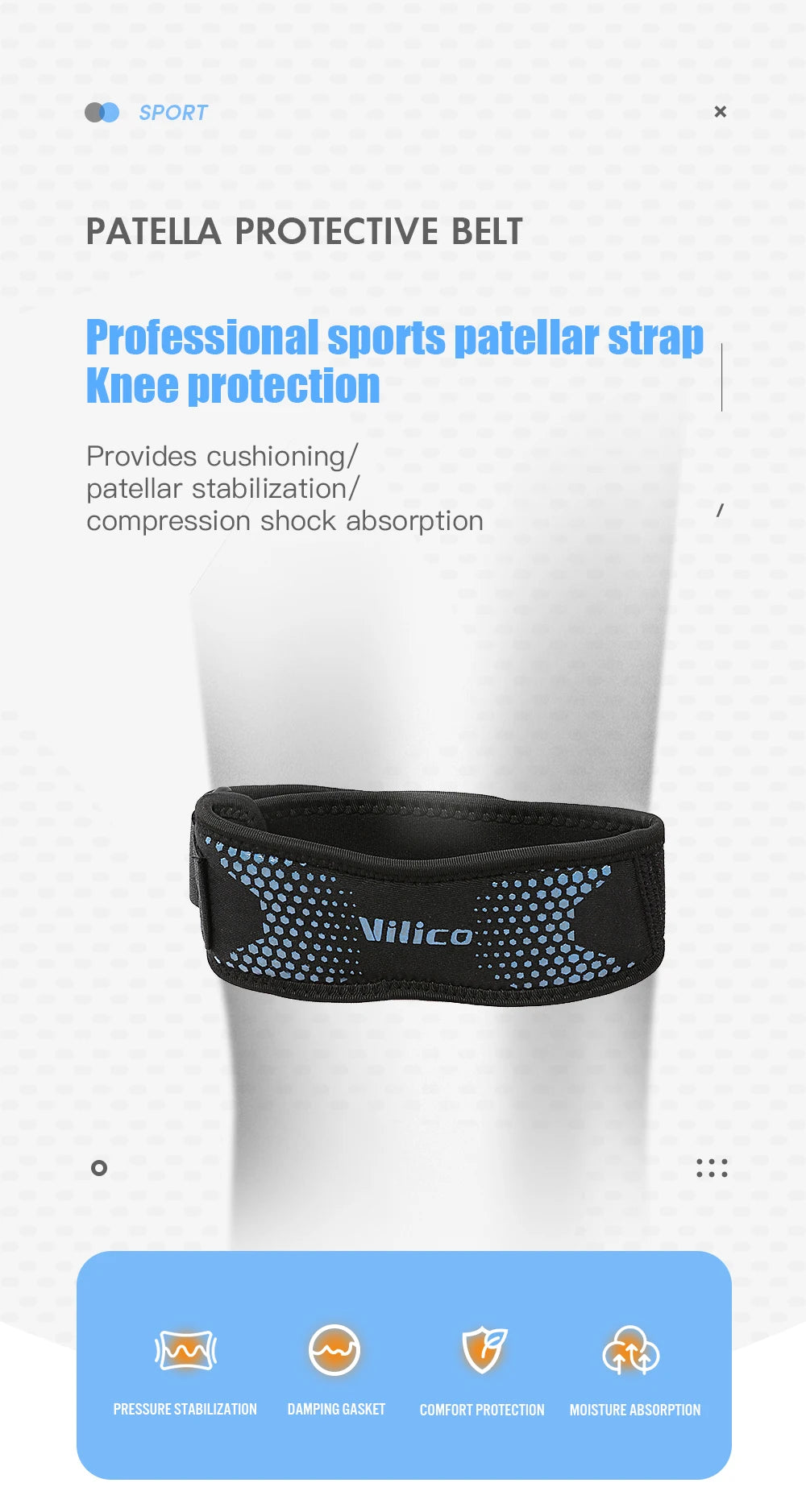 Patella Knee Strap Adjustable Knee Brace Patellar Tendon Stabilizer Support Band for Soccer Basketball Running Jumper Gym Squat