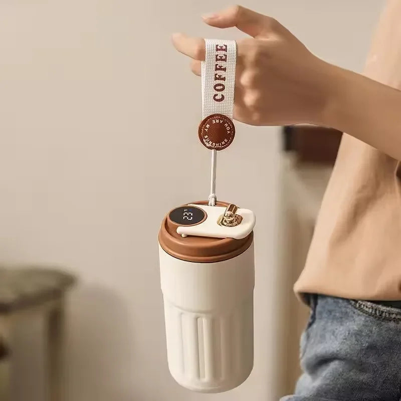 450ml Smart Coffee Cup with Led Temperature Display 316 Stainless Steel Thermos Bottle for Coffee Portable Vacuum Mug for Gift