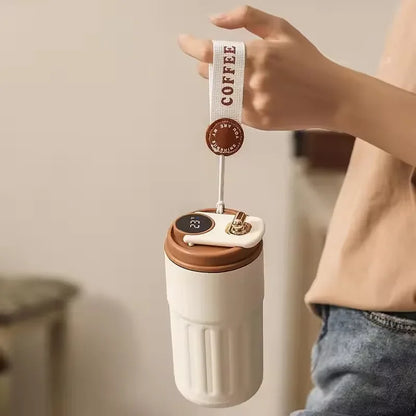 450ml Smart Coffee Cup with Led Temperature Display 316 Stainless Steel Thermos Bottle for Coffee Portable Vacuum Mug for Gift