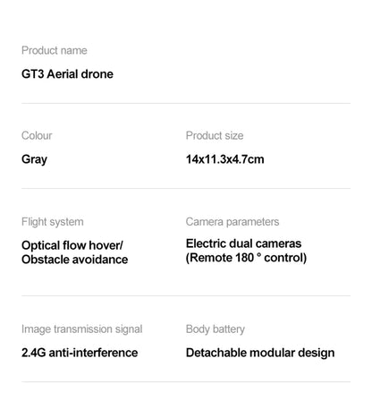 Drones GT3 MINI GPS 8K Professional HD 180° Dual Cameras WIFI Brushless Motors Obstacle Avoidance FPV Foldable Quadcopter Toys