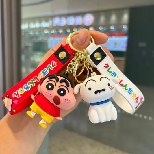 Anime Cartoon Crayon Shin Chans Pvc Doll Keychain Kawaii Couple School Bag Pendant Cute Decoration Gift