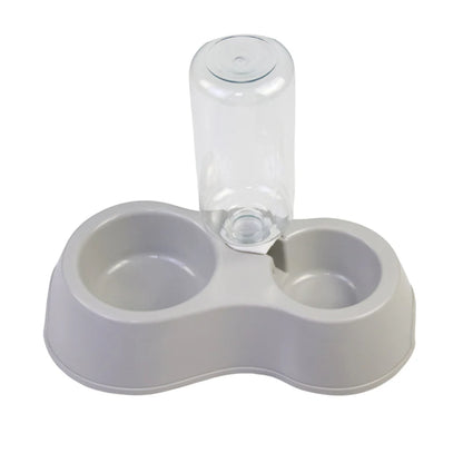 Cat Bowl, Cat Eating and Drinking Water All-In-One Pet Double Bowl, Anti-Knock Over, Automatic Water Refill Pet Bowl