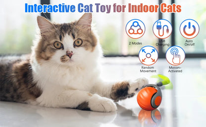 New Interactive Cat Toys Ball Auto Electric Rolling Ball Toys for Cat Kitty Pet Smart Automatic Teaser USB Rechargeable Cat Toy