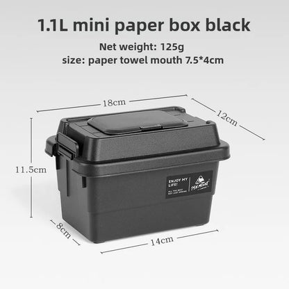 ISE MOUNT Outdoor Tissue Case Desktop Napkin Paper Storage Box Portable 1.1L Camping Picnic Seasoning Bottle Organizer Sundries