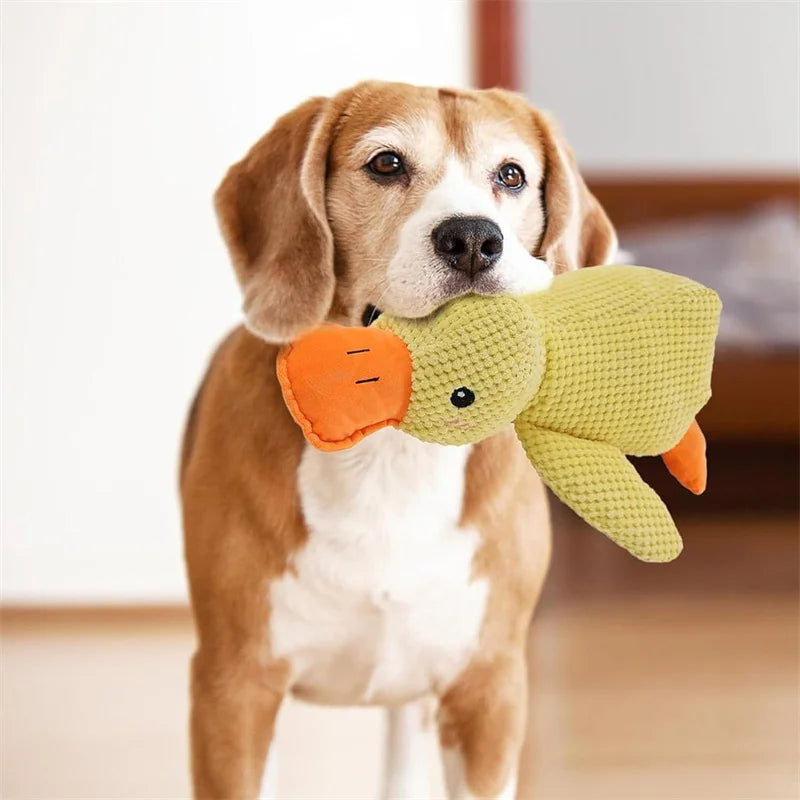Cartoon Little Yellow Duck Shape Interactive Dog Toys Anti-Slip Design Pets Intelligence Exercise Feeder Food Dispenser Supplies