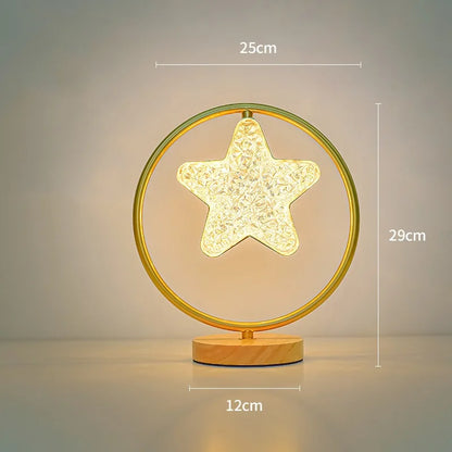 Moon Star Mini Bedside Living Room Desk Pendant Decorative Ins Hot 3 Color Warm White Light Lamp
