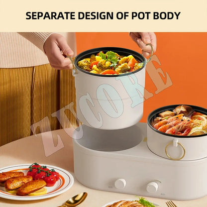 Kitchen Cooking Pot Double Multi Cooker Electric Boiling Pot Split Type Hot Pott Elektrisch