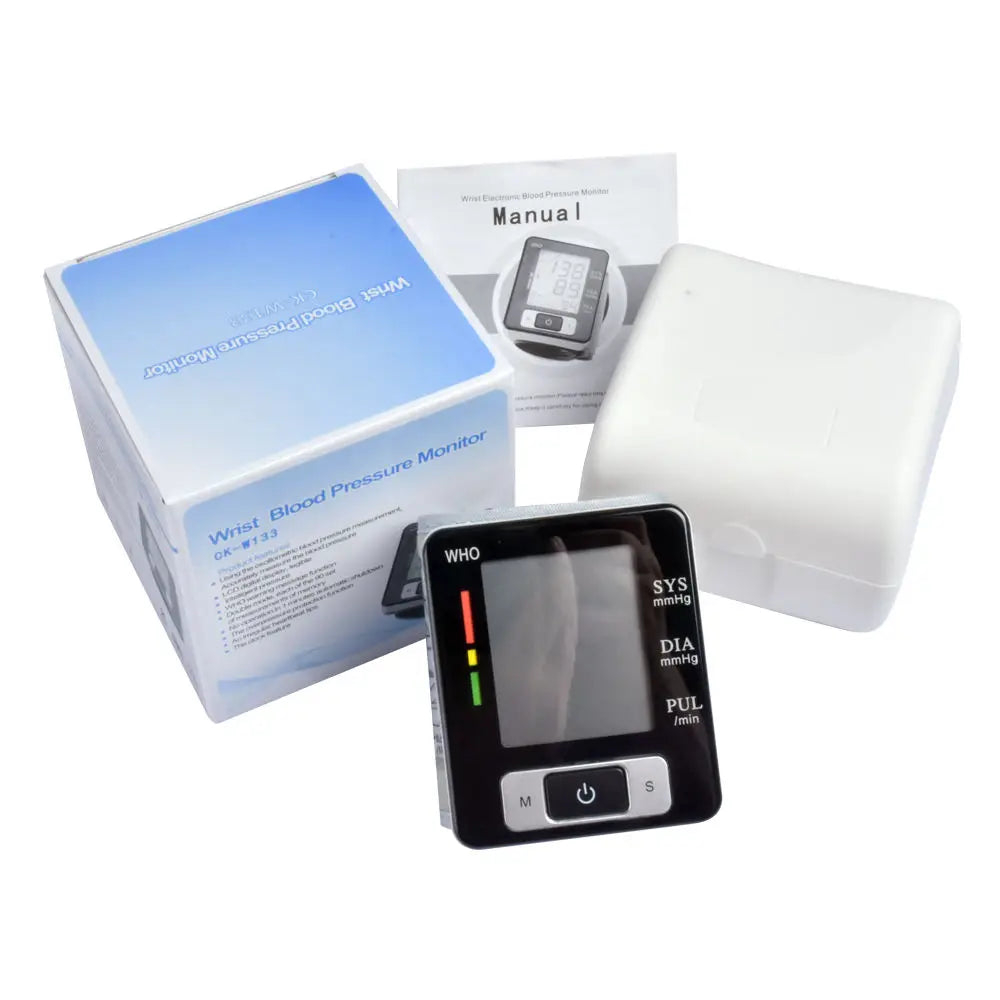 Electronic Blood Pressure Monitor Wrist Cuff Tonometer Digital Sphygmomanometer Electronic Bp Monitors Blood Meter for Home Use