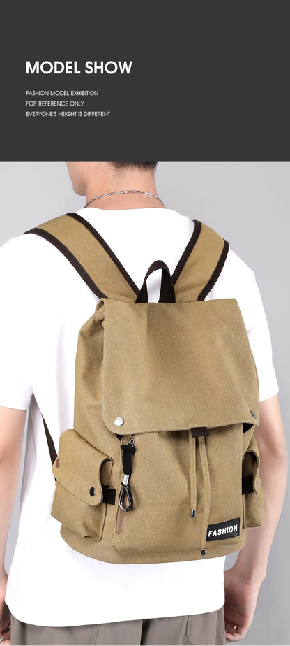 2025 New Style Men Climbing Hiking Backpacks Travel Leisure Students Bags Big Schoolbags Fashion Large Pockets Multi-Zipper