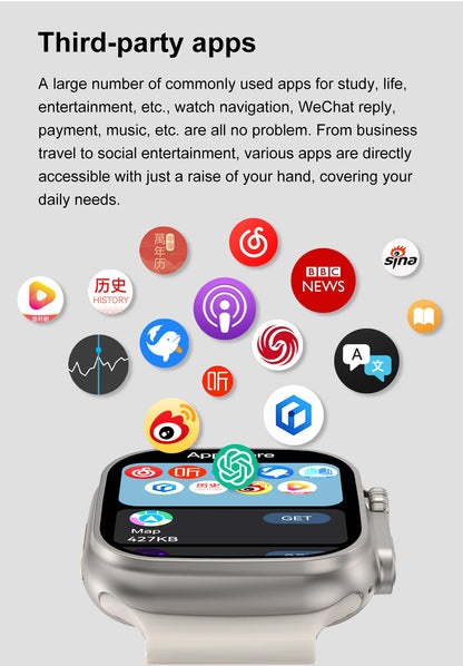 DT Ultra 3 Pro Smart Watch HD AMOLED Screen 32GB MP3 MP4 Player  APP Store GPS Navigator ChatGPT NFC Sports Smartwatch Men Women