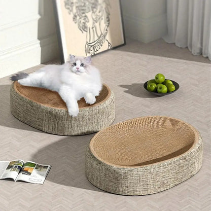 Oval Shape Scratch Pad For Cats sisal Scratching Cat Bed Multifunctional Pet Sleeping Mat Cat Scratch Bed For Cats To Rest