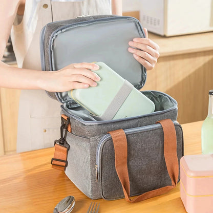 Picnic Cooler Bags Thermal Lunch Box Bag Double Layer Outdoor Camping Food Drink Ice Insulated Case Travel Storage Bags
