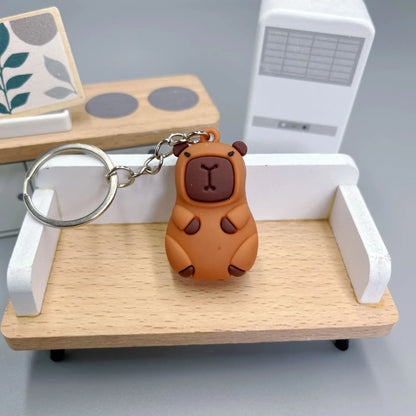 Cute Capybara Keychain Doll Capibala Pendant Cycling Backpack Key Mobile Phone Pendant Accessories Ugly Cute Pvc Soft Rubber