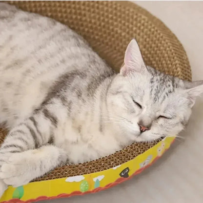 Cat Scratching Pads Round Oval Cat Scratch Pad Bowl Nest for Indoor Cats Grinding Claw Round Grinding Claw Toys Scratching Board