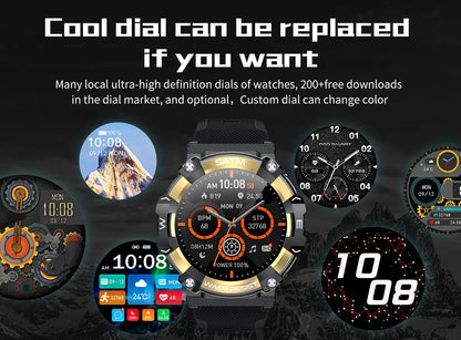 PG666 Bluetooth Call Smart Watch Men Outdoor Rugged Sport Fitness Tracker Smartwatch Heart Rate Blood Pressure Oxygen Monitor