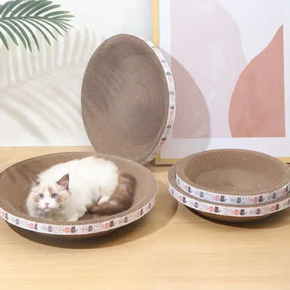 Cat Scratching Board Claw Sharpener Cat Nest No Shavings Corrugated Paper No Debris Cat Paw Basin Wear Resistant Bowl Shaped Toy