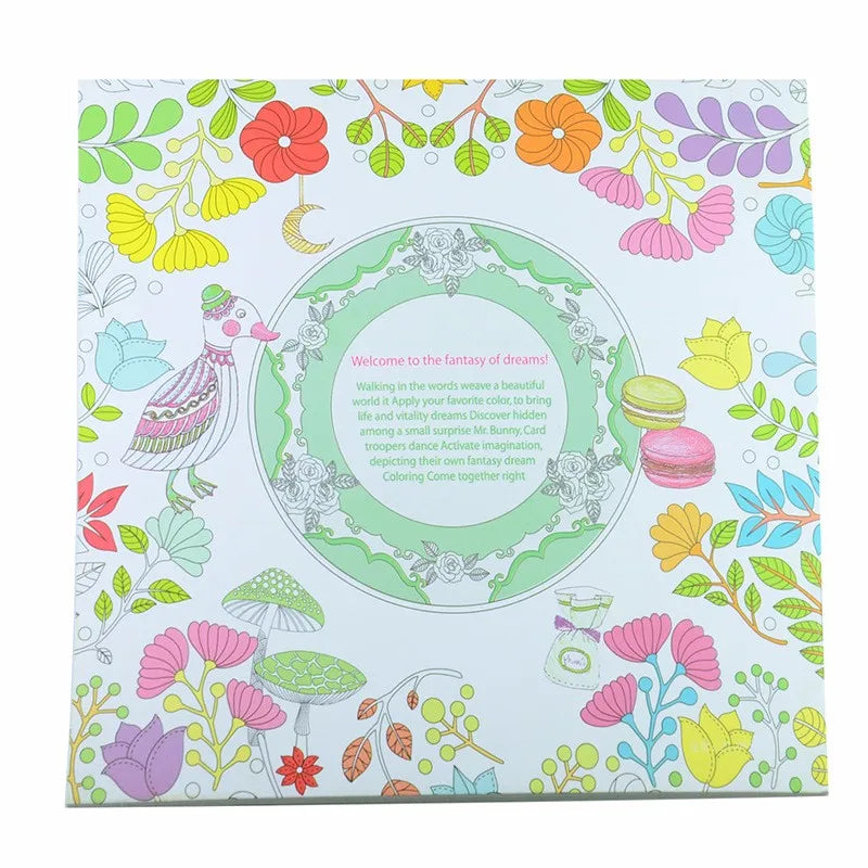 24 Pages Coloring Book for Children Adult Relieve Stress Kill Time DIY Painting Drawing Book Painting Kids Educational Toys