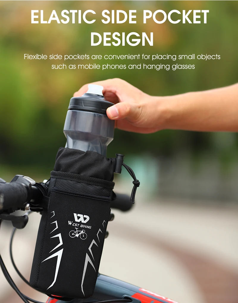 WEST BIKING Bicycle Bottle Holder Cycling Water Bottle Carrier Reflective Pouch Kettle MTB Road Bike Handlebar Bag Accessories