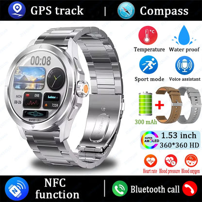 2025 New For Xiaomi S4 Ultra Smart Watch Men AMOLED Outdoor Sport NFC GPS Track Heart Rate Waterproof Bluetooth Call Smartwatch
