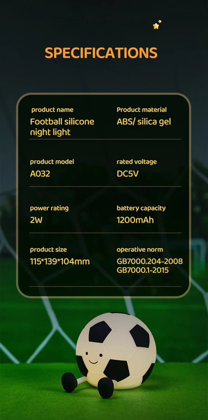 Football Led Night Light Book Light for Reading Soccer Pumpkin New Bedroom Bedside Table Lamp Kids Birthday Gift Cute Cartoon
