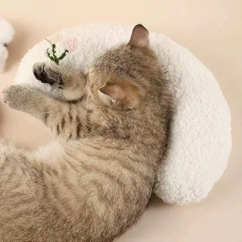 Pet pillow dog cat sleeping moon pillow small dog plush pillow sleeping pad pet supplies